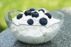 Cottage cheese with blueberries